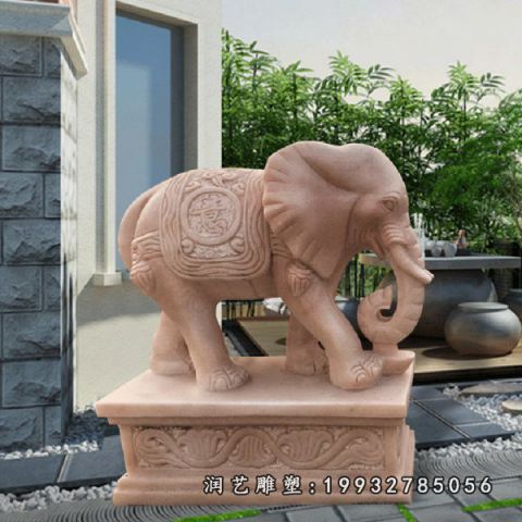 公园大象石雕