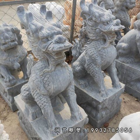 园林麒麟动物石雕