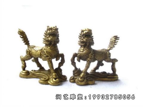 户外麒麟动物铜雕