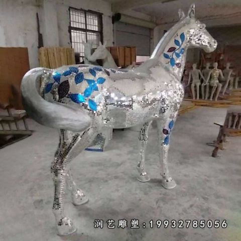 景区不锈钢马动物雕塑