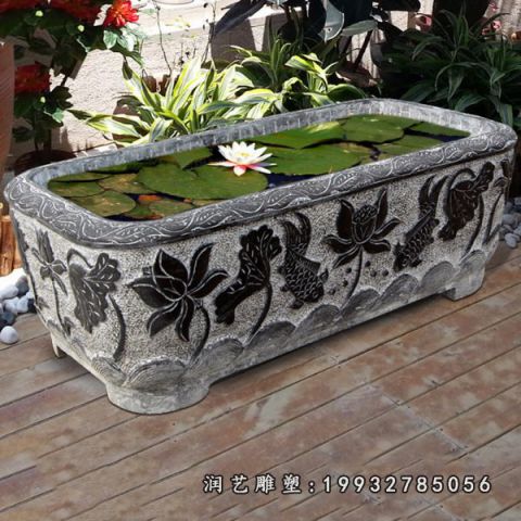 街道鱼缸石雕