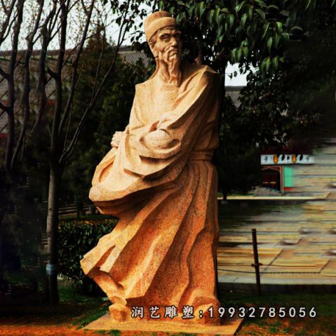 景区人物杜甫石雕