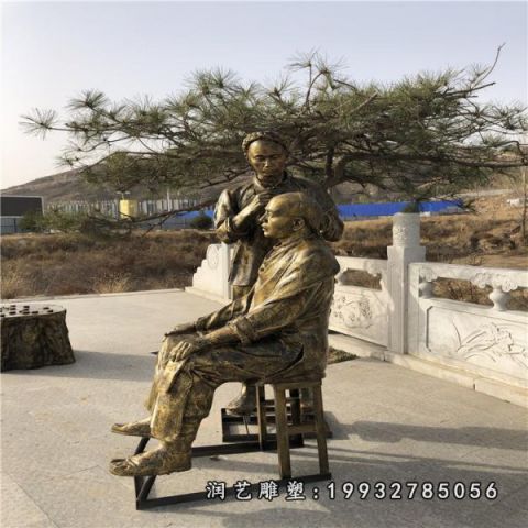 公园民俗人物铜雕