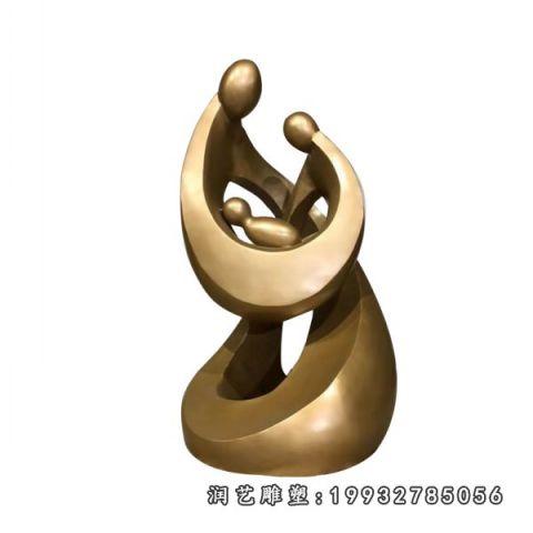 园林一家人铜雕