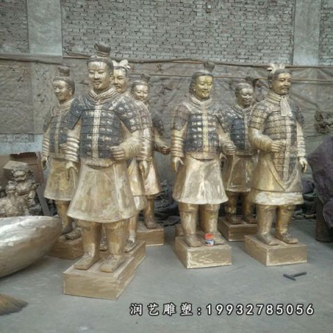 公园兵马俑铜雕