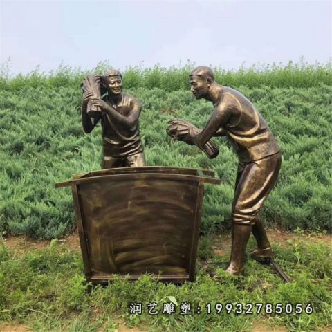 街道农耕铜雕
