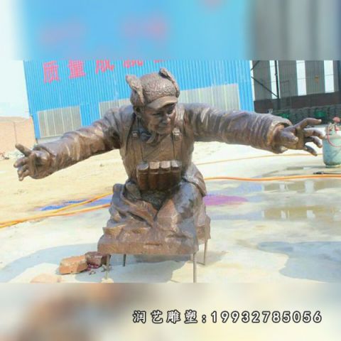 校园黄继光铜雕