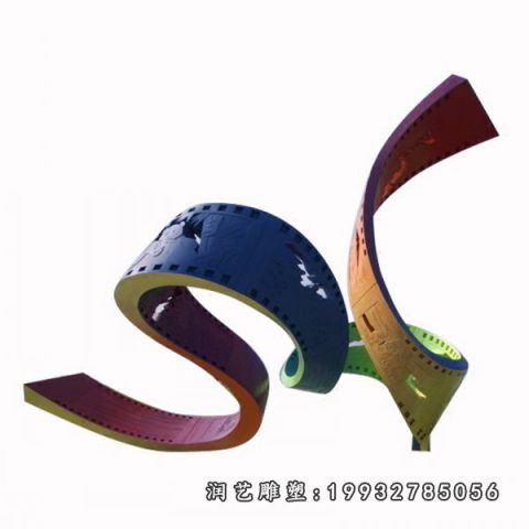 小区不锈钢胶卷景观雕塑