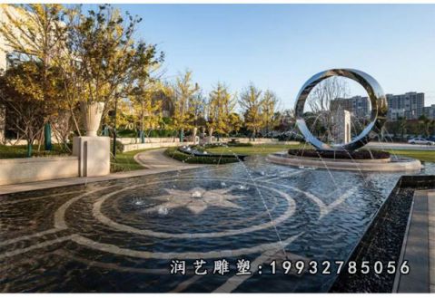 城市不锈钢圆环景观雕塑