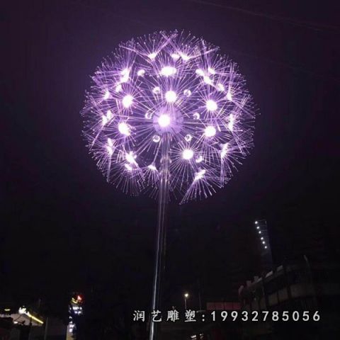 不锈钢草坪蒲公英雕塑