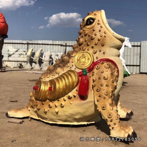小区玻璃钢金蟾雕塑