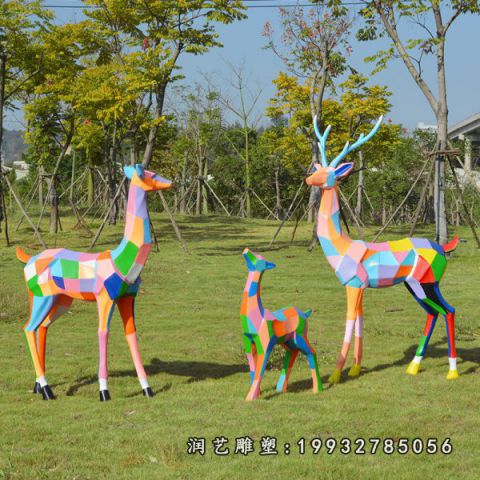 玻璃钢公园鹿雕塑