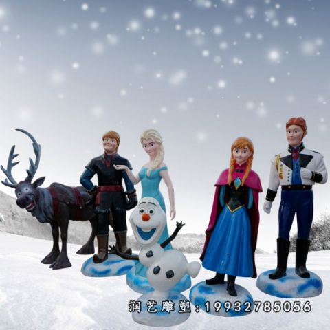 玻璃钢卡通冰雪奇缘雕塑