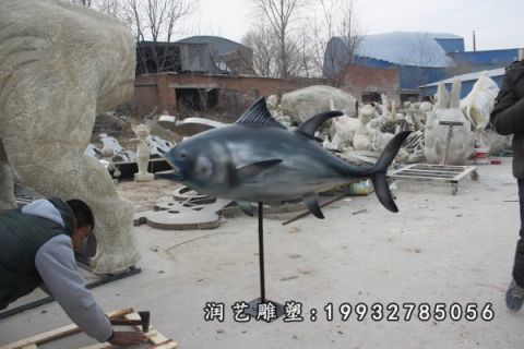 玻璃钢公园鱼动物雕塑