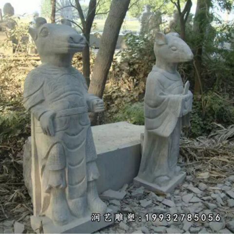 户外十二生肖动物石雕