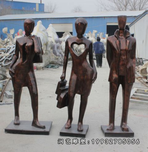 街道抽象人物铜雕塑