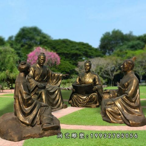 校园古代人物铜雕