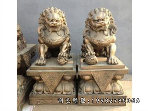 公园动物狮子铜雕