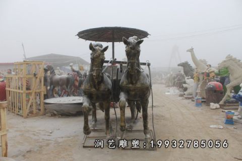 小区马车景观铜雕