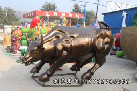 城市华尔街牛动物铜雕