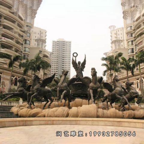 景区阿波罗战车铜雕