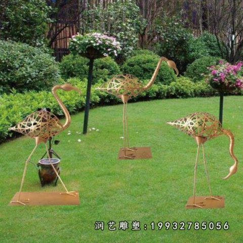 公园不锈钢火烈鸟动物雕塑