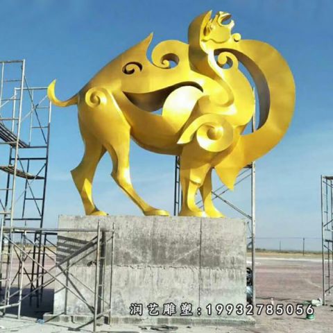 城市不锈钢骆驼动物雕塑