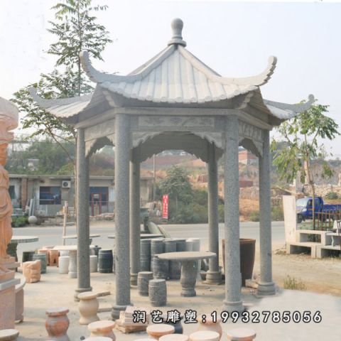 草坪凉亭景观石雕