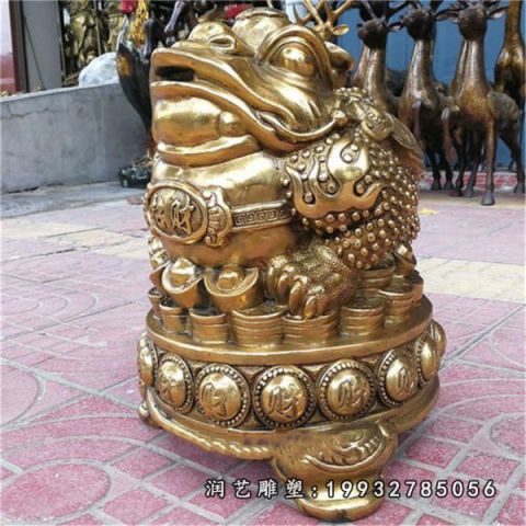 企业动物金蟾铜雕