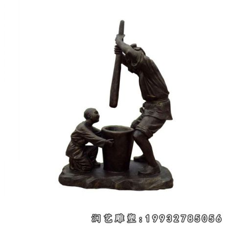 小区打糍粑民俗铜雕