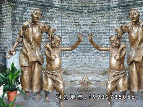 公园母子人物铜雕塑