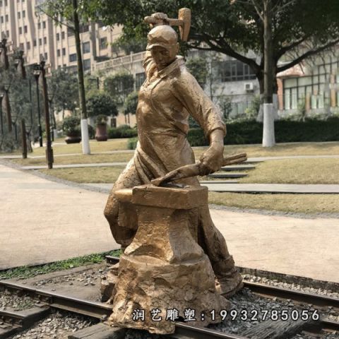 园林工人人物铜雕