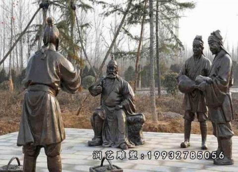 广场二十四孝人物铜雕