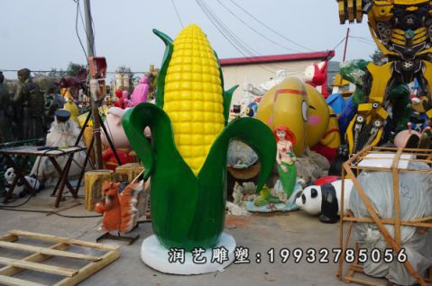 步行街玻璃钢玉米雕塑