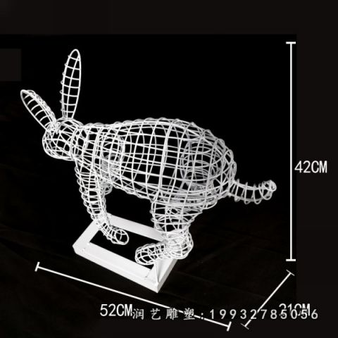 广场不锈钢动物兔子雕塑