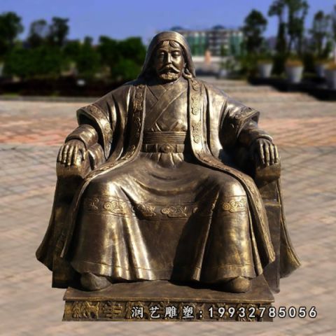 庭院成吉思汗人物铜雕