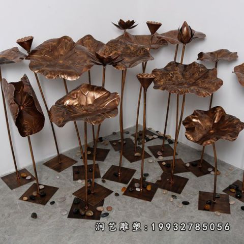 酒店景观荷花铜雕
