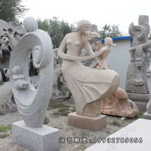 学校母子石雕