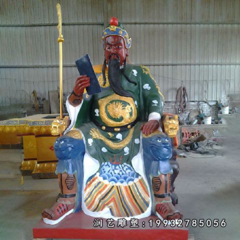 庭院玻璃钢关公雕塑
