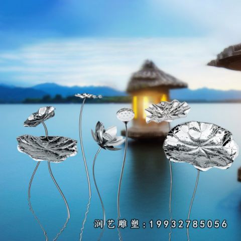 企业不锈钢荷叶景观雕塑