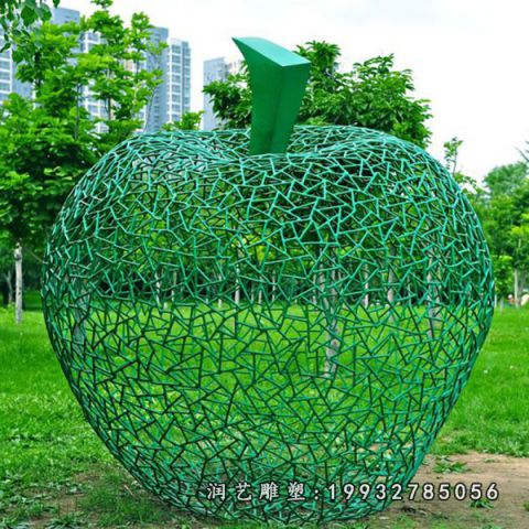 学校不锈钢苹果雕塑
