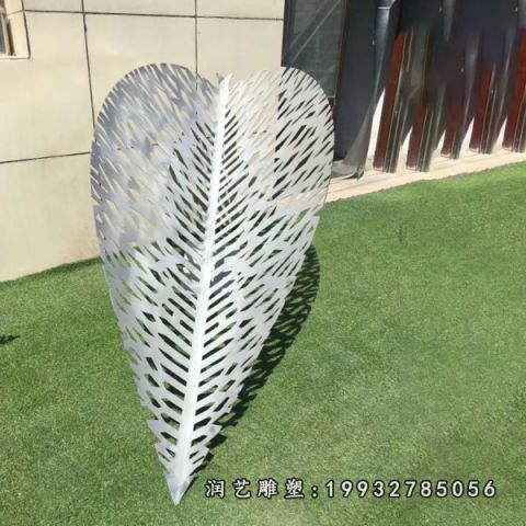 小区树叶不锈钢雕塑