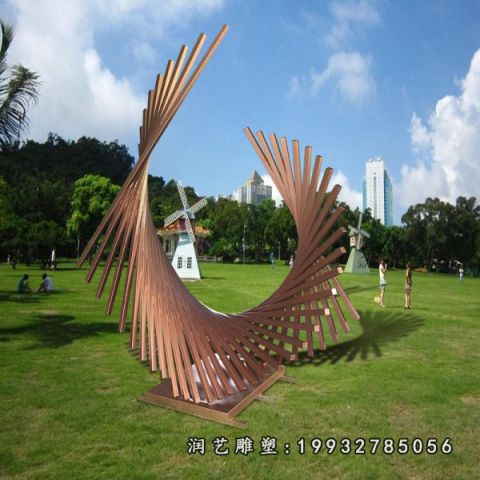 商场不锈钢抽象景观雕塑