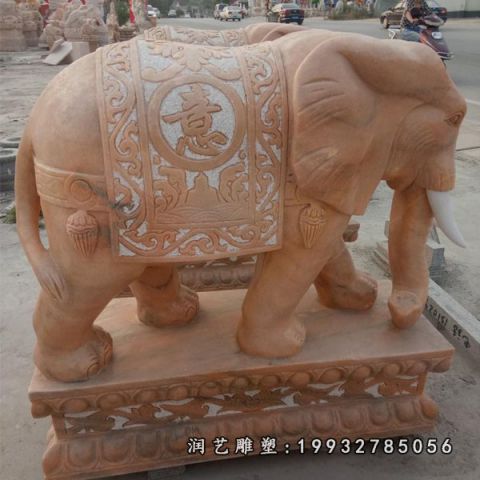 企业动物大象石雕