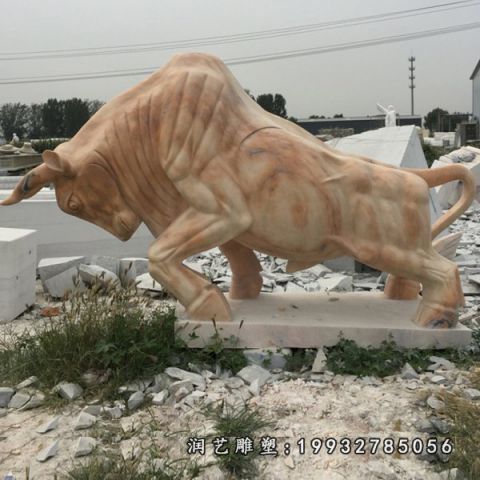 街道动物牛石雕