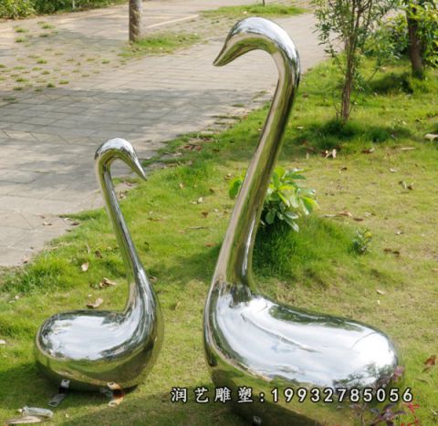 庭院不锈钢天鹅雕塑