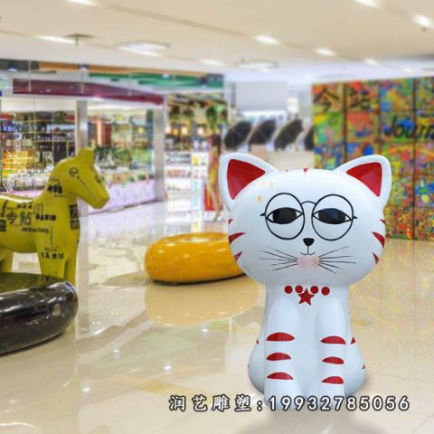 酒店玻璃钢招财猫卡通雕塑