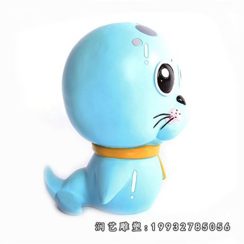 学校玻璃钢海狮动物雕塑