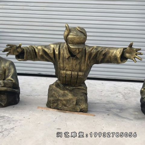 小区黄继光人物铜雕