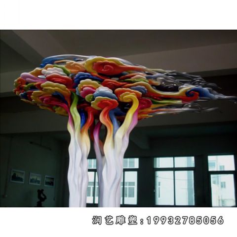 街道不锈钢祥云景观雕塑
